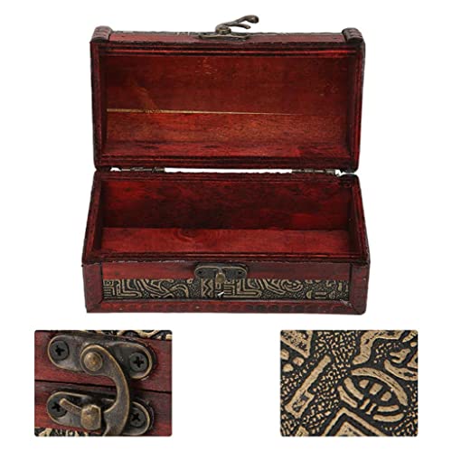 MIAOHY Treasure Box Retro Style Wooden Treasure Chest for Office for Travel for Home Storage Box