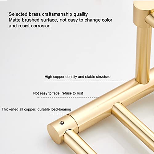 HIGOH Towel Racks,Bathroom Towel Rack Wall Mounted Towel Holder,Light Brushed Bathroom Towel Rack,All Copper Bathroom Simple and Firm Towel Shelf