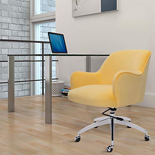 Warmiehomy Desk Chair Velvet Office Computer Chair Ergonomic Swivel Chair Executive Chair Adjustable Height Comfy Arm Chair For Home Office Livin