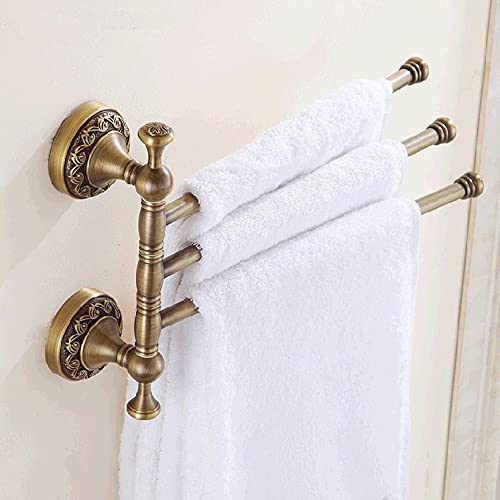 HIGOH Towel Racks, Towel Rail for Bathroom,European Copper Hand Towel Holder,Toilet Towel Bar,Bathroom Antique Rotate Towel Bar Antique Activitie