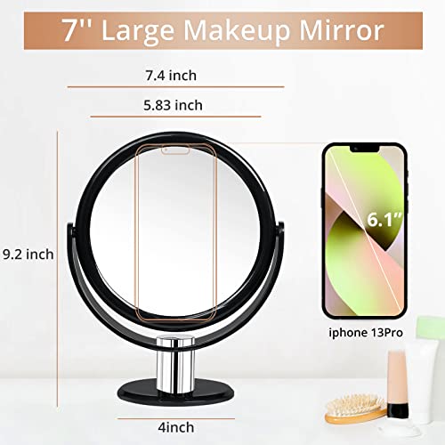 Fabuday Magnifying Makeup Mirror 1X & 15X - Double Sided Desk Vanity Mirror with Magnification, Two Way Make Up Mirror for Table, Magnified Table