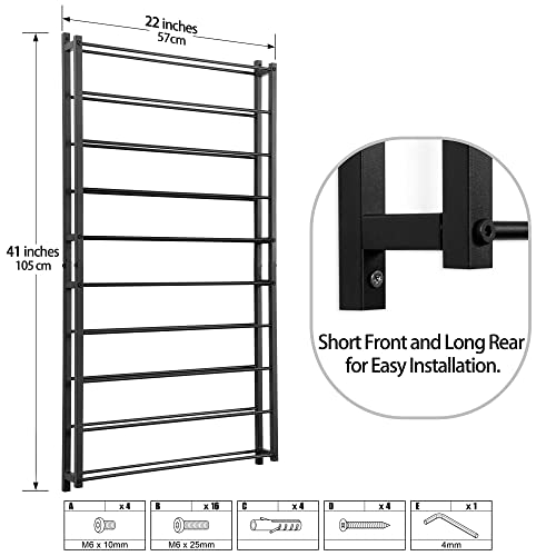 FLstudio Wall Mount Wine Rack - Metal Wine Storage Organizer Wall Mounted Wine Holder for 20 Wine Bottle Display