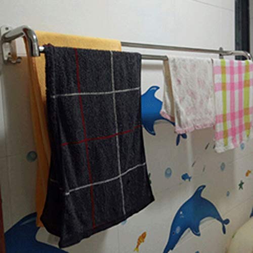 N/A Double Towel Bar Stainless Steel Bathroom Kitchen Towel Holder Dual Towel Rod Rustproof Wall Mount Towel rack