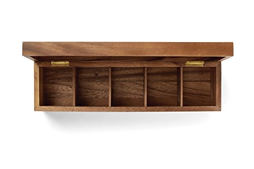 Ironwood Gourmet 28631 Townhouse Tea Box, Acacia Wood, 5-Cell