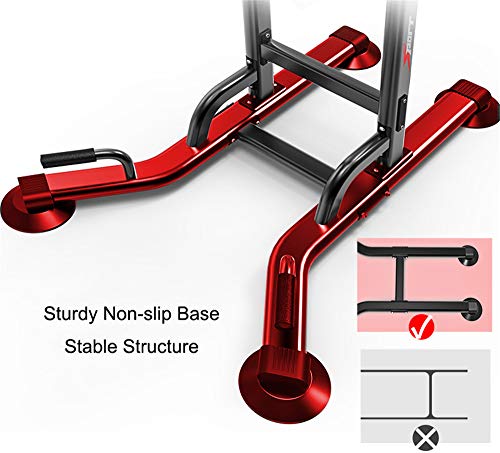 JFJL Multifunctional Power Tower Adjustable Heights Workout Dip Station for Adults And Kids Home Gym Strength Training Fitness Equipment Newer Ve