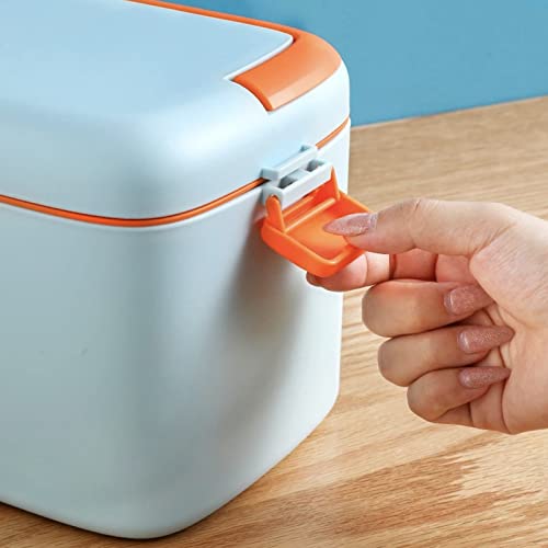 Jadeshay Family Storage Box with Buckle Double Layered Storage Cabinet with Large Capacity First Aid Kit Colour Macaron(White)