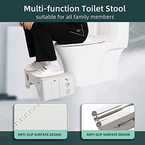 Folding Toilet Stool - Physiological Squatty Potty for Adults and Children - Toilet Stool for Bathroom and Toilet
