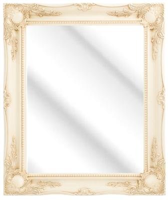 FRAMES BY POST Cream Swept Frame Wall Overmantle Mirror Shabby Chic Stlye Lots of Sizes 3 Inch Moulding (30"x26"), Wood, 76x66