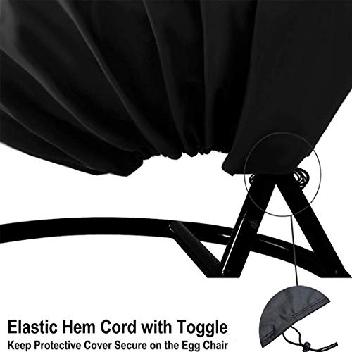 MOZX Waterproof Egg Chair Cover, 210D Oxford Fabric Heavy Duty, Egg Hanging Chair Cover with Bag, Anti-Dust Garden Furniture Cover for Indoor Out