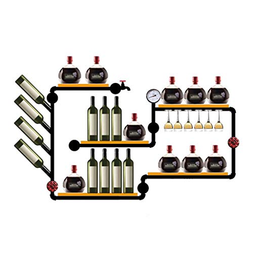 KEppd Wall-Mounted Wine Rack – for Wine Bottles & Stemware Glasses - Elegant Wood Storage for Kitchen, Dining Room, Bar, Wine Cellar Wall Mounted