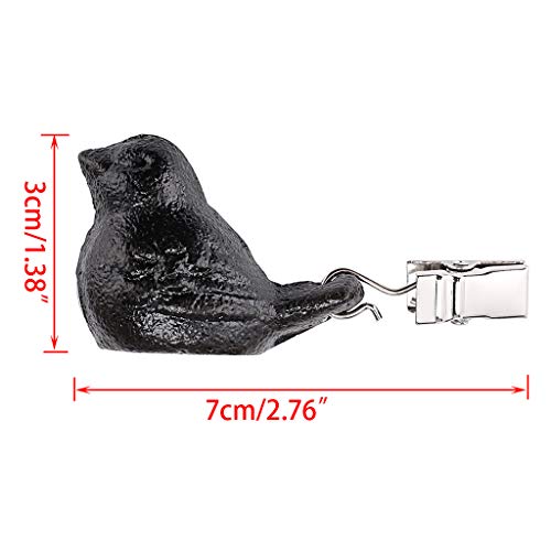 OwnMy Set of 4 Tablecloth Weights Clip on, Pendant Tablecloth Weights Kit with Cast Iron Antique Birds, Cloth Weights Clip for Outdoor Garden Par