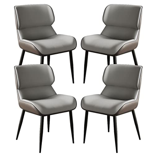 Kitchen Dining Room Furniture Chairs Dining Chairs Set Of 4 Microfiber Leather Kitchen Chair Ergonomics Seat Firm Carbon Steel Metal Chair Legs (