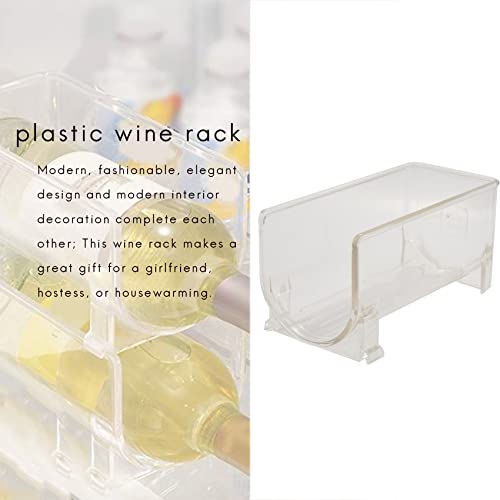 Hacbop 4Pack Refrigerator Organizer Rack Stackable Wine Holder Bottles Display Shelf Fridge Kitchen