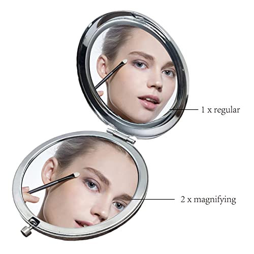 CREATCABIN Daughter Gifts Makeup Mirror Inspirational Quote Travel Compact Pocket Engraved Mirror Two-sided Folding Gift for Women Girls Graduati