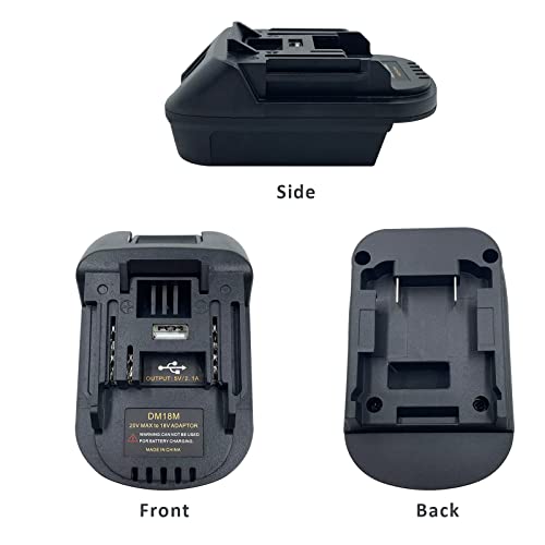 DM18M Battery Adapter Compatible with Makita 18V Li-Ion Battery, Battery Power Tools Adaptor Convert Compatible with Dewalt 18V 20V XR for Milwau