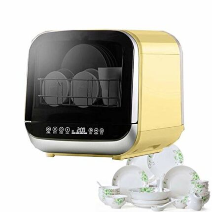 SKREOJF Free Standing Small Portable Dishwashers Mini Automatic Compact Tabletop Dishwasher Machine Digital Timer Control