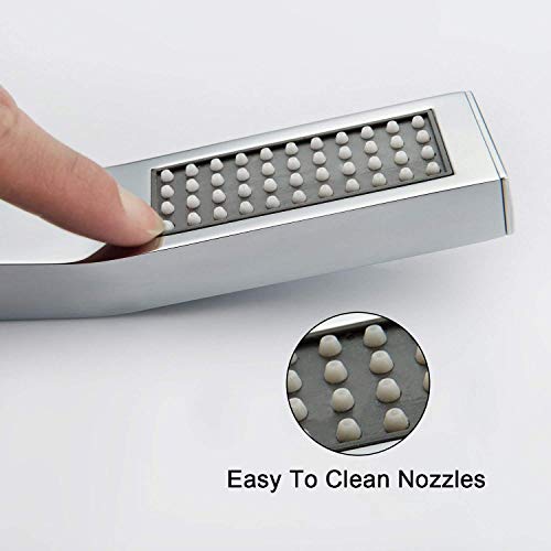 S R SUNRISE SRSH-011 Brass Handheld, L-Style High Pressure, Luxury Hand Shower Head,Silvery-White, Chrome Finish, Small