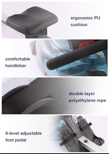 HAWEWE Rowing Machine For Home Use Water Resistant Rower With Digital LCD Monitor Cardio Training Equipment 264lbs Max Capacity