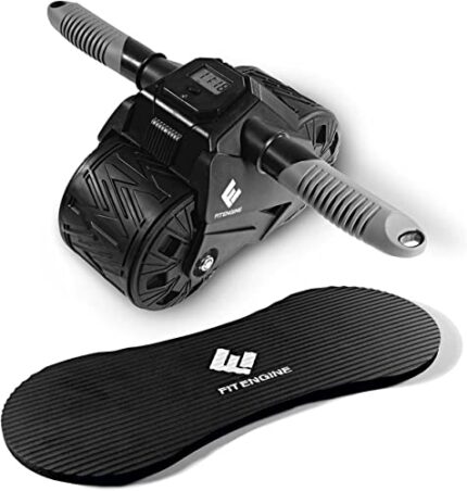 FitEngine Abdominal trainer for training the abdomen, arm, shoulder and back muscles, integrated display, non-slip handles for more safety