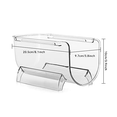 Heshebuy Set of 2 Bottle Racks, Fridge Organiser Bottle Rack, Stackable Wine Rack Bottle Holder Made of Plastic