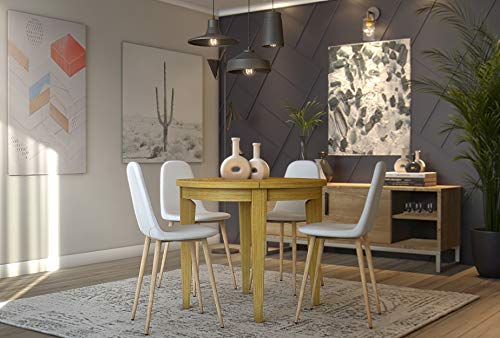 Julian Bowen Consort Dining Table, Honey, Height: 77, Width: 92, Depth: 92cm