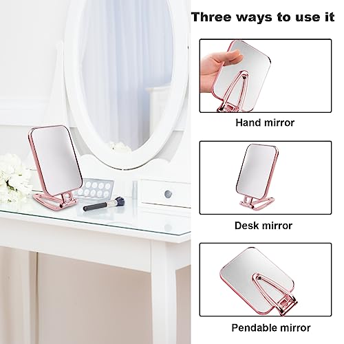 Magnifying Makeup Mirror Double Sided Vanity Mirror Handheld or Stand Travel Mirror Folding Make Up Mirror for Makeup Application Tweezing Blackh