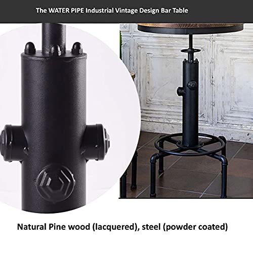 FUBIRUO Industrial Tall Bistro Table 32.3-36.2",Adjustable Swivel Pub Table, Kitchen Dining Coffee Bistro Table Metal Hydrant Stylish Design Tabl