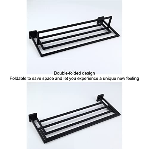 HIGOH Towel Racks,Bathroom Towel Rack Wall Mounted Towel Holder,Matte Double Bath Towel Rack,Stainless Steel Bathroom,Folding Towel Holder,Simple