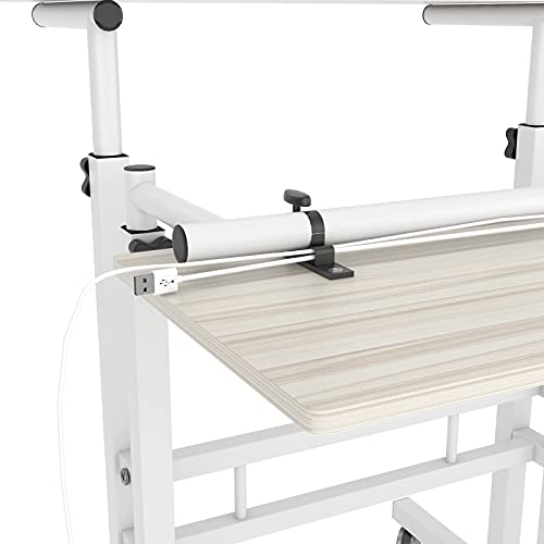 sogesfurniture Height Adjustable Stand up Desk Computer Stand Desk Home Office Desk with Standing and Seating,Maple BHUS-101-MP