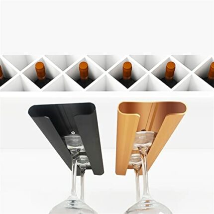 Wine Cup Holder Hanging Wine Cabinet Red Wine Glass Shelf Home Creative Goblets Hanging Upside Down Wine Glass Holder 1Pcs (Color : Matte gold)