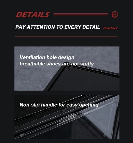 Clear Shoe/Sneaker Box PVC Stackable Plastic Shoe Case Drop Front Foldable Hard Transparent Sneaker Crates Magnetic Enclose Dust Proof 100 Percen
