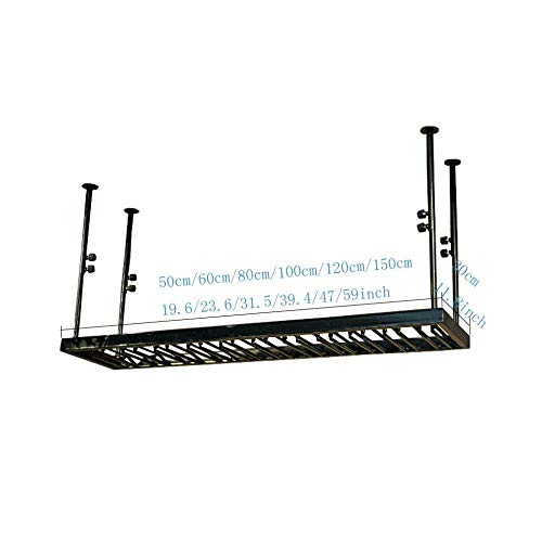 NEOCHY Wine Rack Modern Wall-Mounted Ceiling Installation Hanging Wine Bottle Rack Metal Wrought Iron High Cup Holder Height Adjustable Hanging S