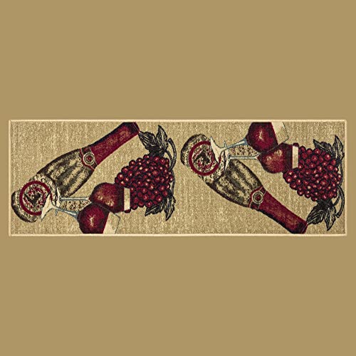 Ottomanson Rubber Back Doormat Collection, Floral Tile Design, "Welcome" Text, 51 cm x 76 cm, Multicolor