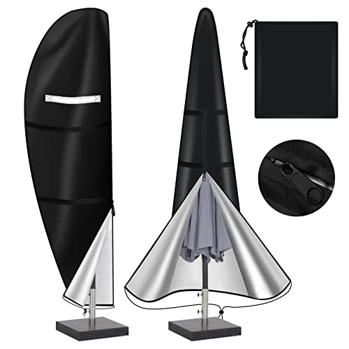 Parasol Cover Waterproof,Parasol Protective Cover with Zip Fit for 2 to 4 M Large Cantilever Parasol Protective Cover (265 x45/70/50CM)