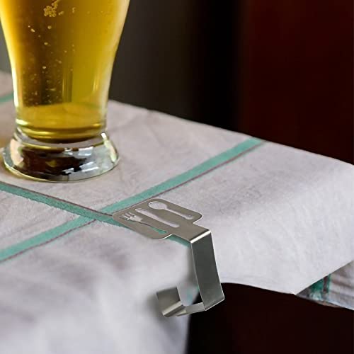 LAMEK 8pcs Decorative Tablecloth Clips Stainless Steel Table Cloth Clamp Thickened Tables Cover Clamps Holder Metal Tablecloth Clip for Home Picn