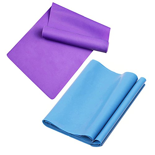 AlleTechPlus Resistance Stretch Band 6.6 ft. 2 Pack Long Elastic Flat Bands, Latex Free, Home Gym Fitness Equipment for Physical Therapy, Pilates