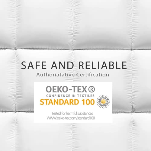 Microfibre Mattress Topper 4 Inch/10cm Supersoft Heavy Fill Single Double King SuperKing Box Stitched and Elasticated Corner Straps (Double)…