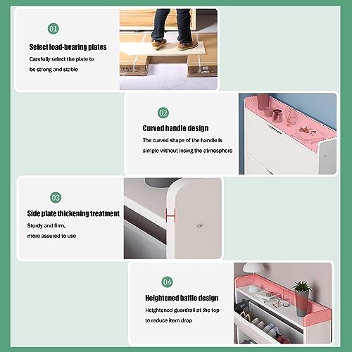 Shoe Cabinet for Entryway, Shoe Storage Cabinet with 3 Flip Drawers, Slim Hidden Entryway Cabinet Shoe Rack Organizer,for Hallway, Living Room,Ho