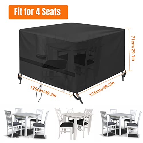 Patio Furniture Covers Waterproof - 125x125x74cm Cube Outdoor 2 - 4 Seater Cube Rattan Garden Furniture Cover - 600D Heavy Duty Outside Sofa Prot