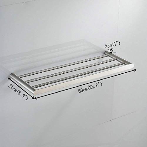 N/A Stainless Steel Towel Rack- Towel Bar, Towel Holder with Rod Wall Mount Bathroom Shelf Rack Contemporary Style