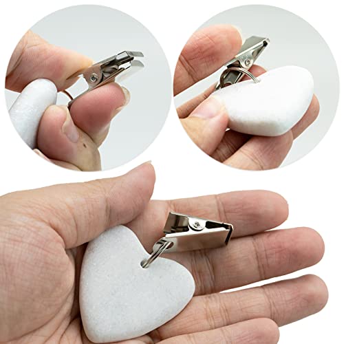 Tablecloth Weights, 10 Pieces Tablecloth Clips Table Clips with Clips for Indoor Outdoor Home Kitchen Wedding Party Picnic, White, Marble (Heart