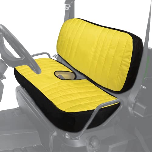 LP66449 Mid-Size Bench Seat Cover fit for John Deere Gator XUV560 XUV590 - Yellow Front Cushioned Seats Weatherproof Oxford 300D Fabric