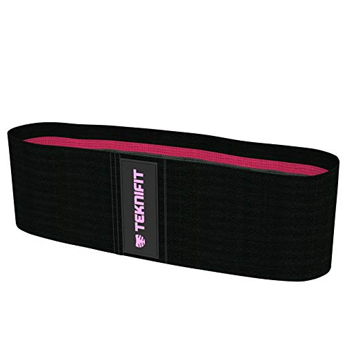 Teknifit Glute Band - Premium Fabric Resistance Band - Non Slip Design for Women - Pink OR Black Booty Band - Inc. Free Workout E-Book (DOWNLOAD)