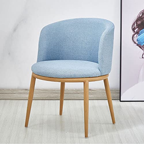 WALNUT Dining Room Chairs Nordic Style Dining Table With Chairs Set Furniture Cotton Linen Solid Wood Hotel Kitchen Restaurant Stool (Color : Blu