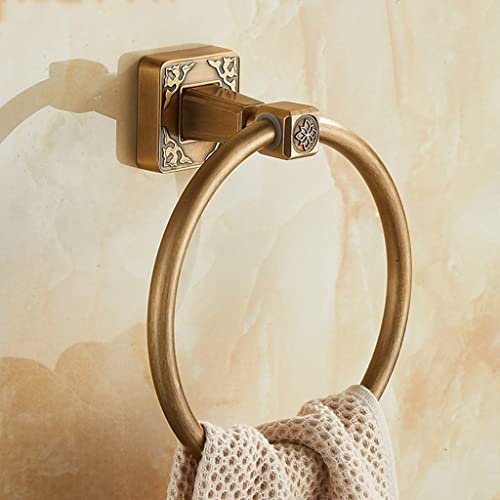 HIGOH Towel Racks,Bath Towel Holder,Bathroom Hand Towel,Solid Alumiwall-Mounted round Antique Brass Color Towel,New Bathroom Towel Holder,Towel R