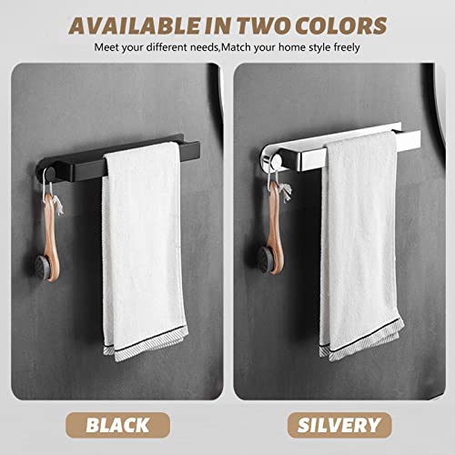 Towel Rail,Towel Rail Wall Mounted,Self Adhesive Towel Holder,No Drilling Stainless Steel Towel Rack with Hook,Bathroom Accessories,40cm Rolled T