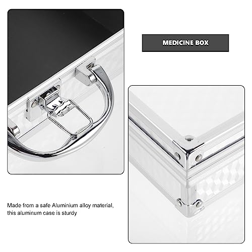 First Aid Case Locking Medicine Storage Box with Combination Lock Locking Key Medicine Box First Aid Key Safe Box with Lock Key Medication Storag