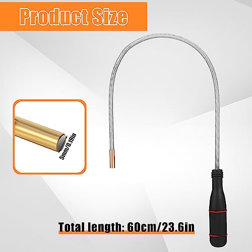 RosewineC 60 CM Flexible Pick Up Tool, Strong Magnetic Pipe Tool with 500mm Flexible Gooseneck, Portable Magnet Handheld Tool for Picking Up Smal
