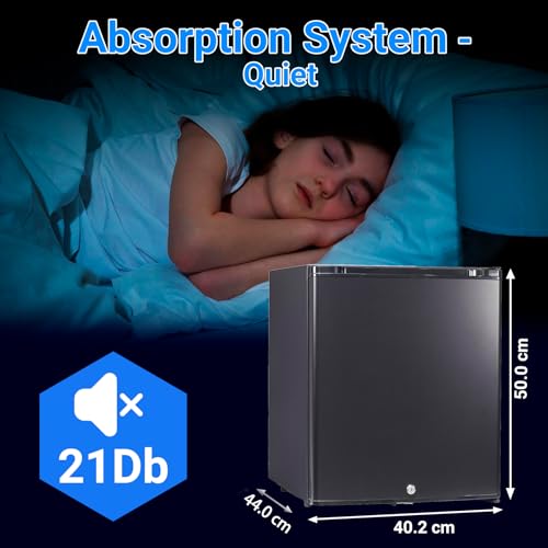 Techomey 12V Fridge 30L, 12V Campervan Fridge with Lock, Silent 12V Fridge for Campervan, Camping Fridge 12V 240V for Caravan, Motorhome, Boat, T