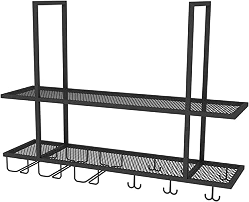 EMISOO Wine Rack Wall Mounted - Hanging Wine Rack/Flower Rack/Storage Rack | Bottle and Glass Rack | Industrial Country Retro Style | Bar Family